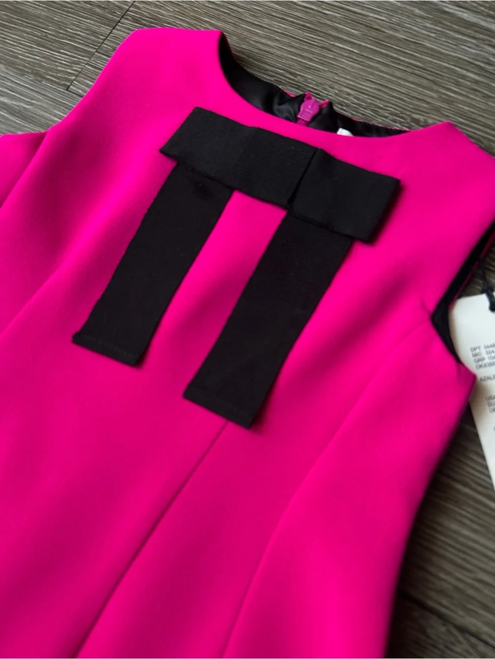 Girls' Bright Fuchsia Formal Dress with Black Bow Size 2T